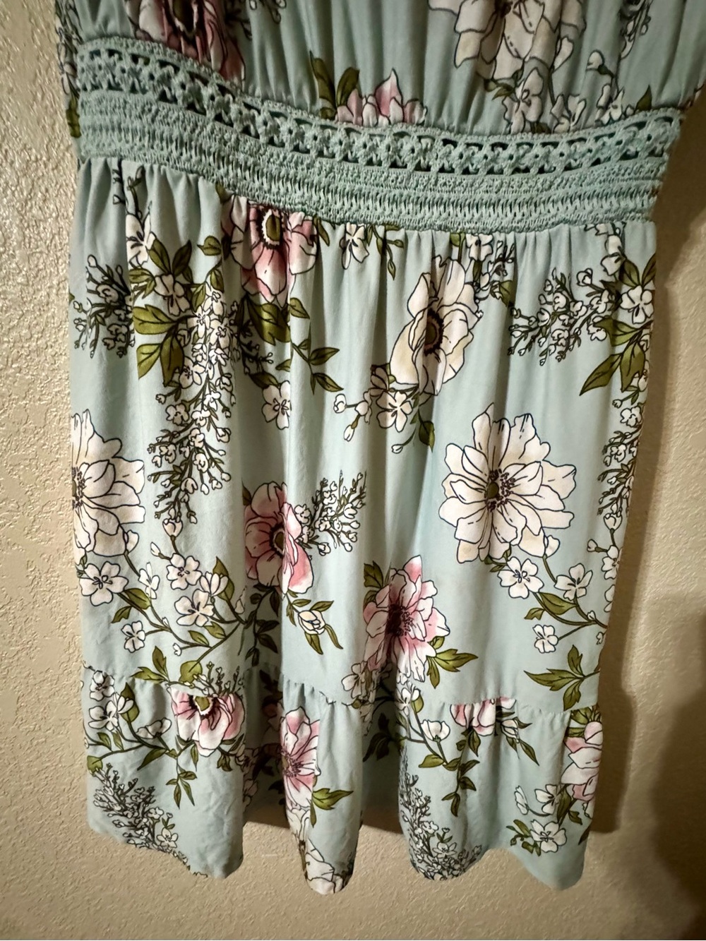 No Boundaries Mint Floral Smocked Circle Skirt
